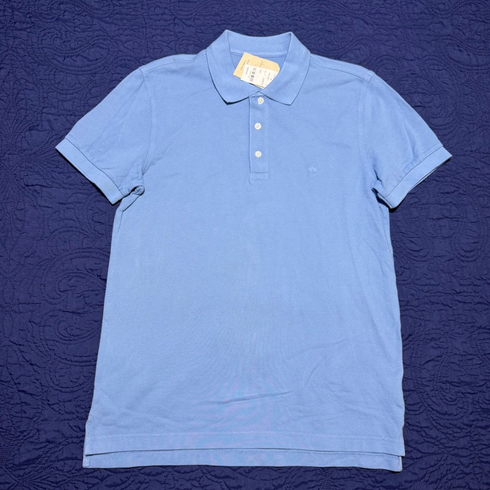 Brooks Brothers Red Fleece Mens Garment Dyed Polo Shirt Blue Medium NWT